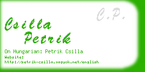 csilla petrik business card